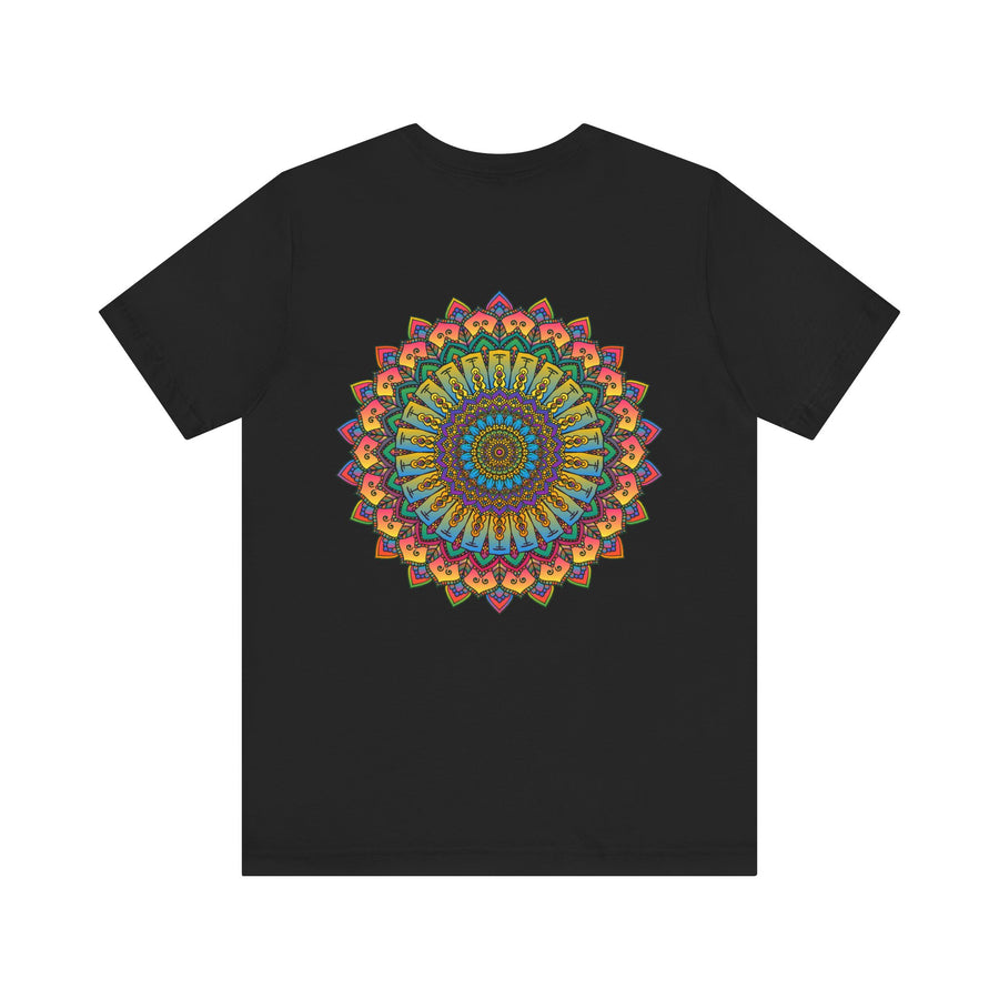 Colorful and intricate Vibrant Mandala Tee promoting spiritual peace and harmony