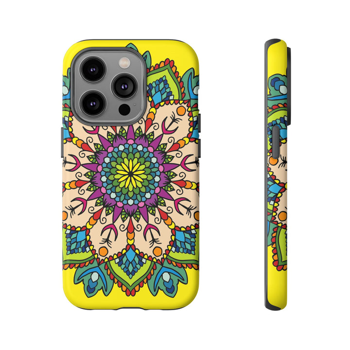 Intricate Floral Yellow Phone Case for Bold Protection and Style