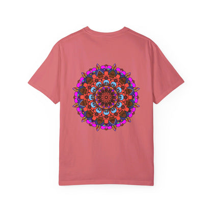 Unisex Mandala T-Shirt made from 100% Ring-Spun Cotton, garment-dyed for extra comfort, featuring hand-drawn Mandala art design