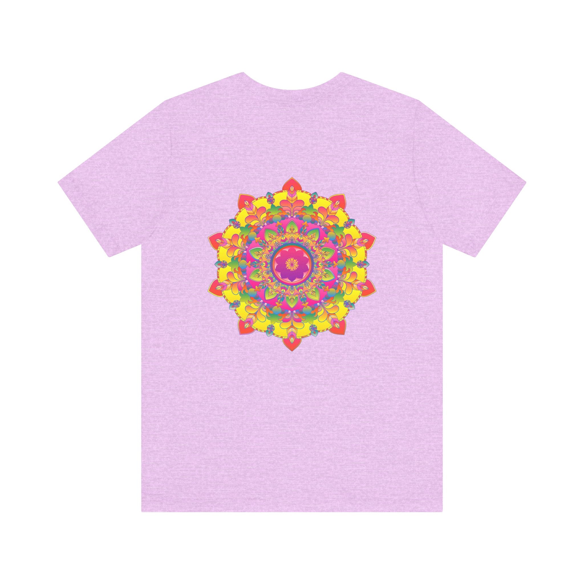 Vibrant Mandala Tee featuring an intricate, colorful mandala design promoting spiritual peace and harmony