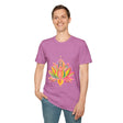 Lotus Mandala Unisex T-Shirt with Hand-Drawn Unique Design by Blululi, perfect for casual wear and meditation practice