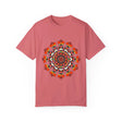 Unisex Mandala T-Shirt made from 100% Ring-Spun Cotton, featuring Hand-Drawn Mandala Art and Garment-Dyed for Extra Comfort