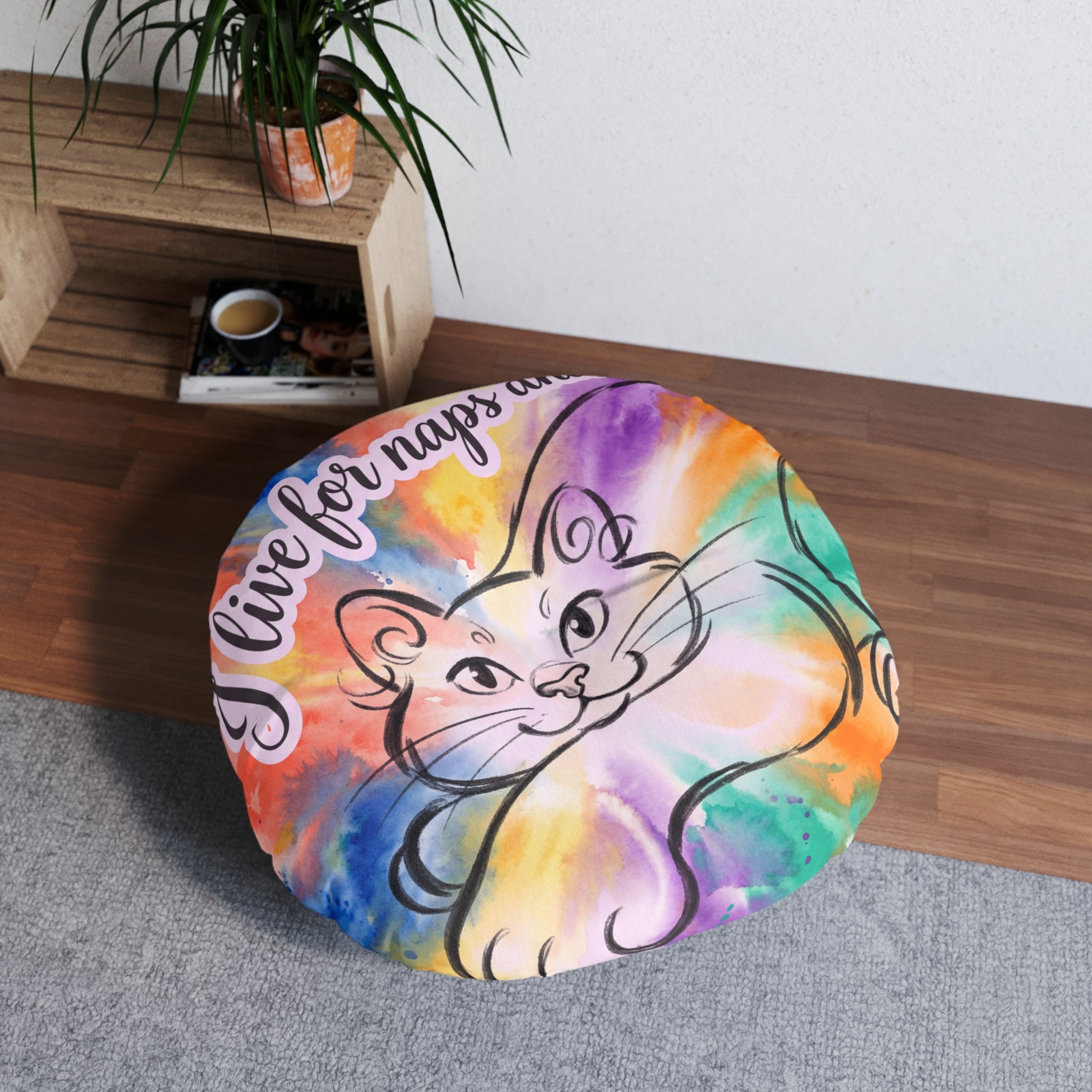 Cozy Snowday Cat Floor Pillow