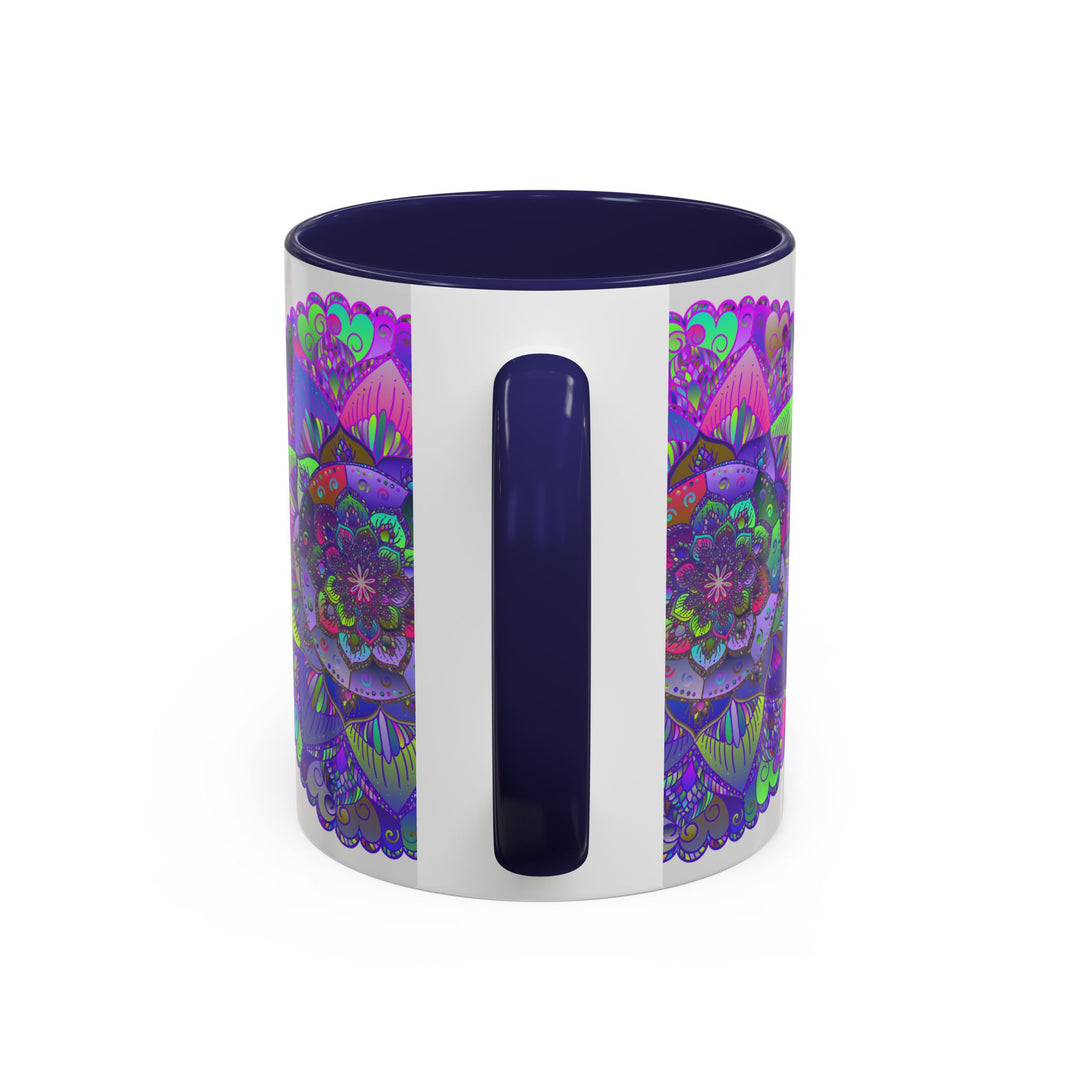 Exquisite light grey mug featuring detailed mandala art