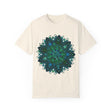 An intricately hand-drawn mandala design printed on a unisex t-shirt
