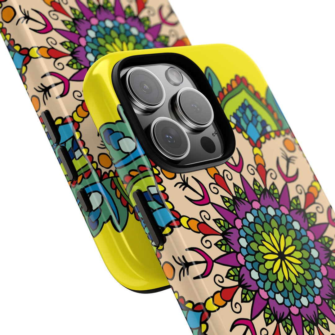 Intricate Floral Yellow Phone Case for Bold Protection and Style