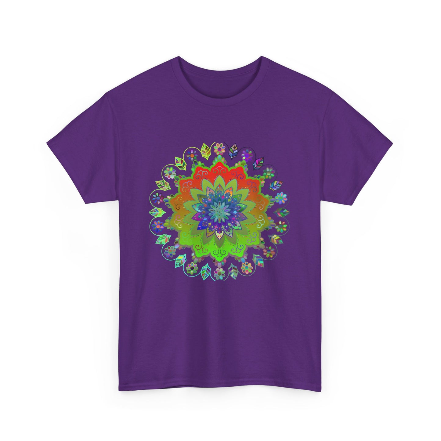 Stylish and comfortable mandala art yoga tee made of 100% cotton fabric