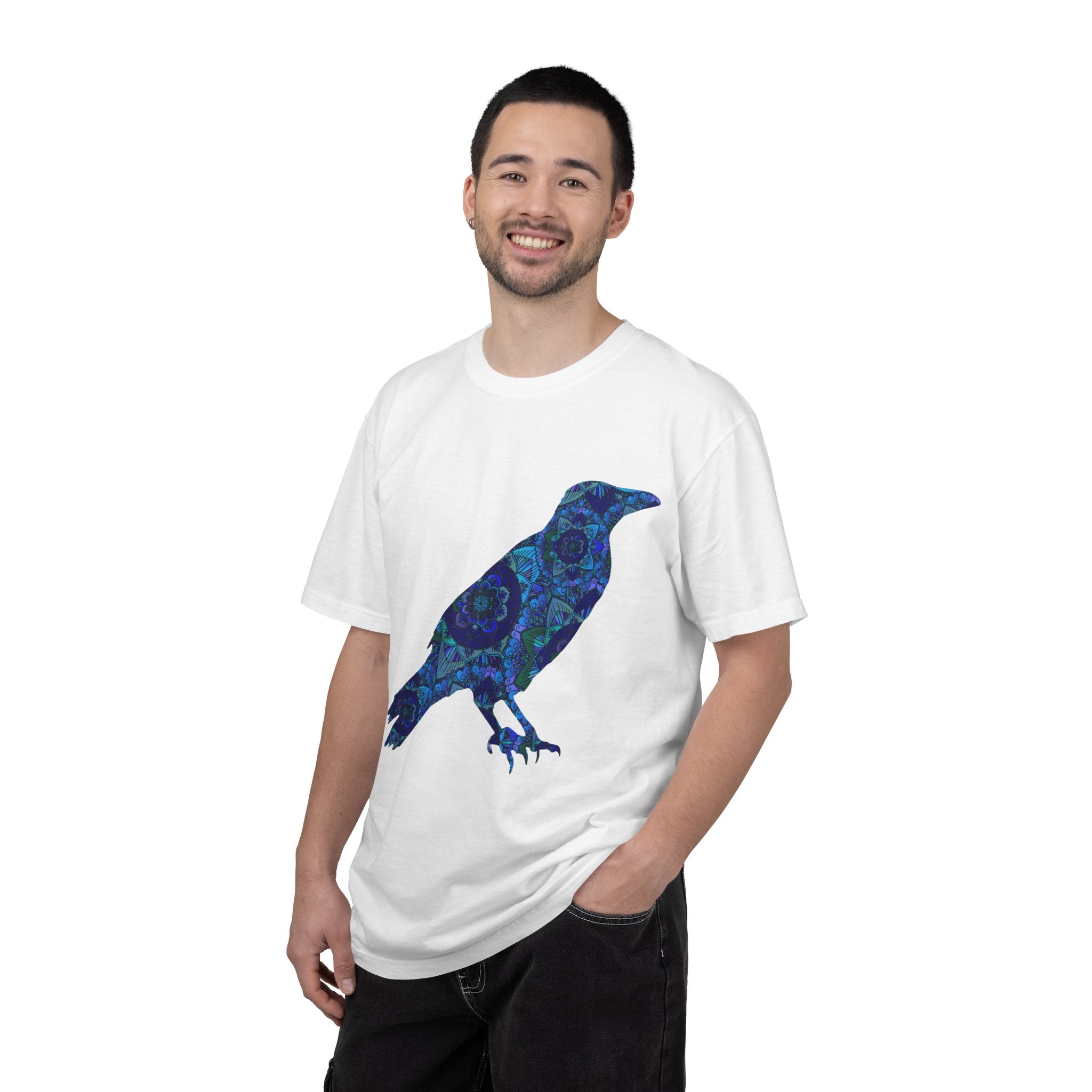 Blue Mandala Raven T‑Shirt — Inner Protection Crow Graphic Tee