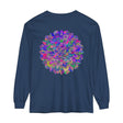 Colorful long sleeve t-shirt with vibrant mandala design and intricate patterns