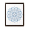 Mandala Handmade Art - Steel Blue Wall Art on Gallery Canvas Wraps, Vertical Frame, showcasing intricate mandala design