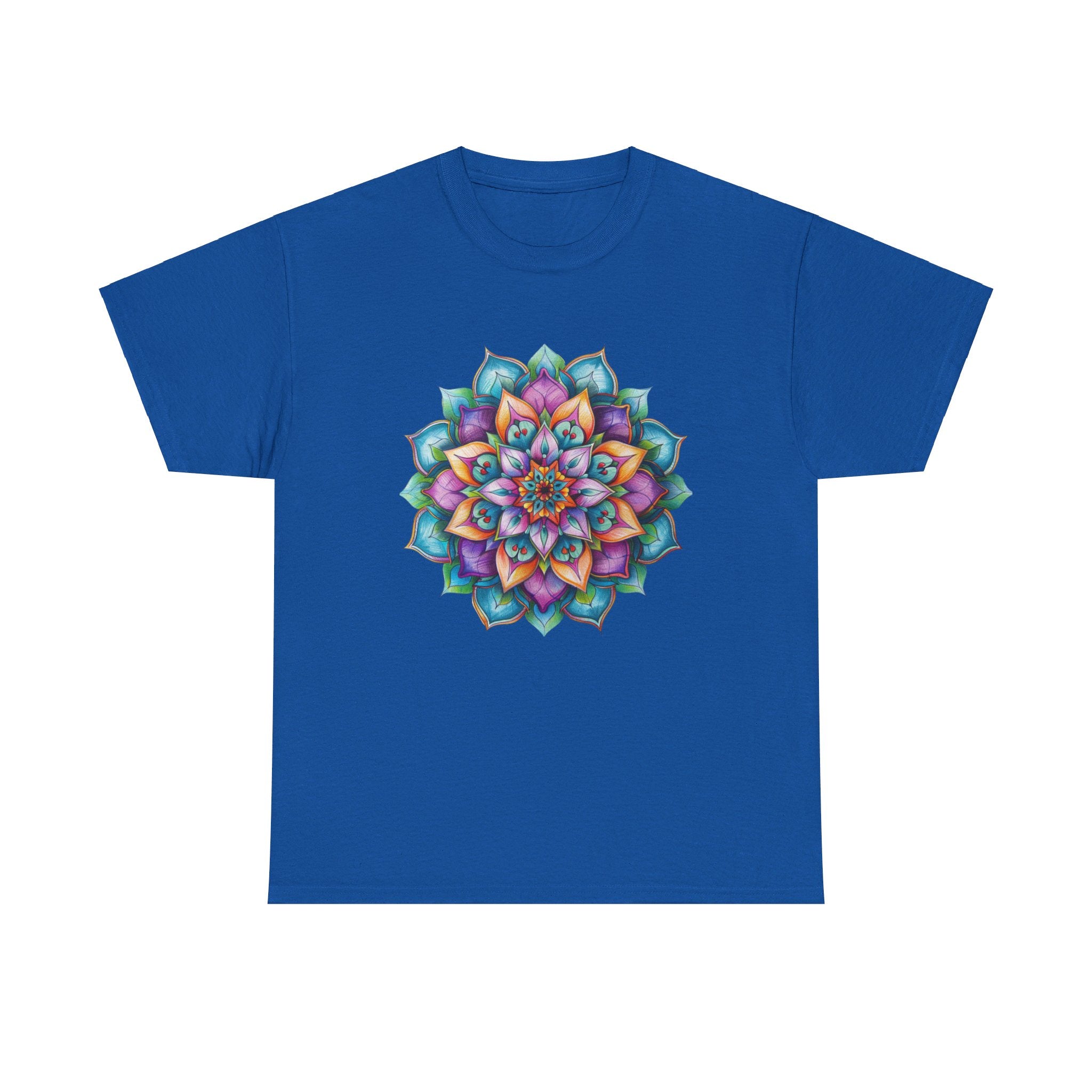 Comfortable and stylish unisex cotton t-shirt featuring mandala art design promoting mindfulness and tranquility