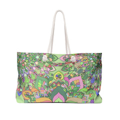Mandala-Inspired Weekender Bag in Soft Pastels for Adventure
