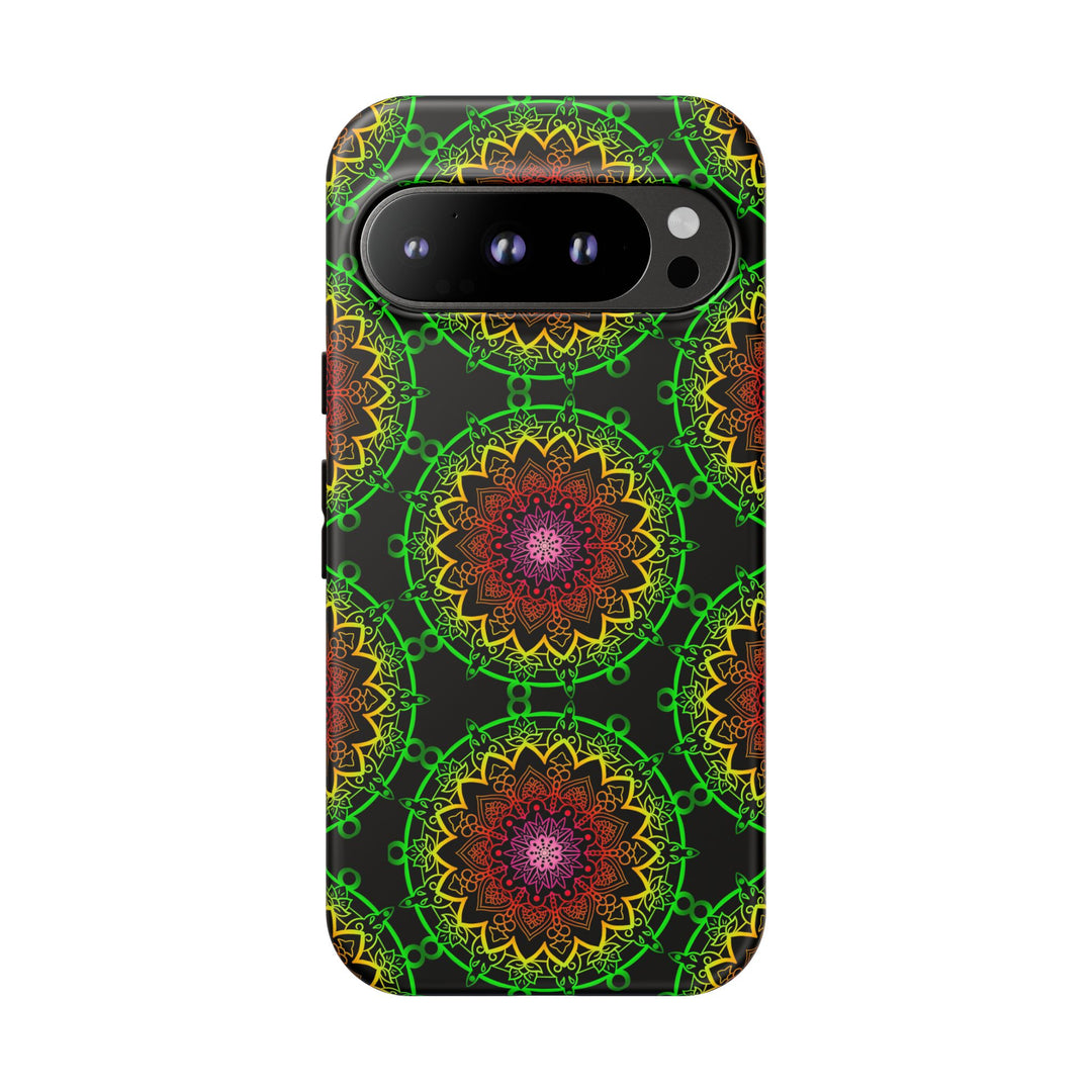 Artistic Mandala Phone Case with Bold Patterns and Modern Flair