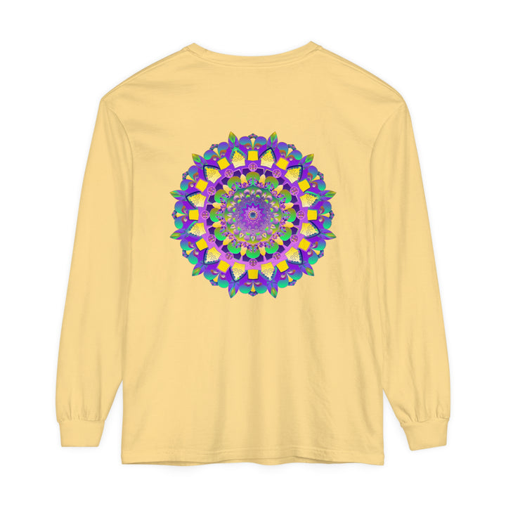 Colorful and intricate mandala design long sleeve t-shirt for both men and women