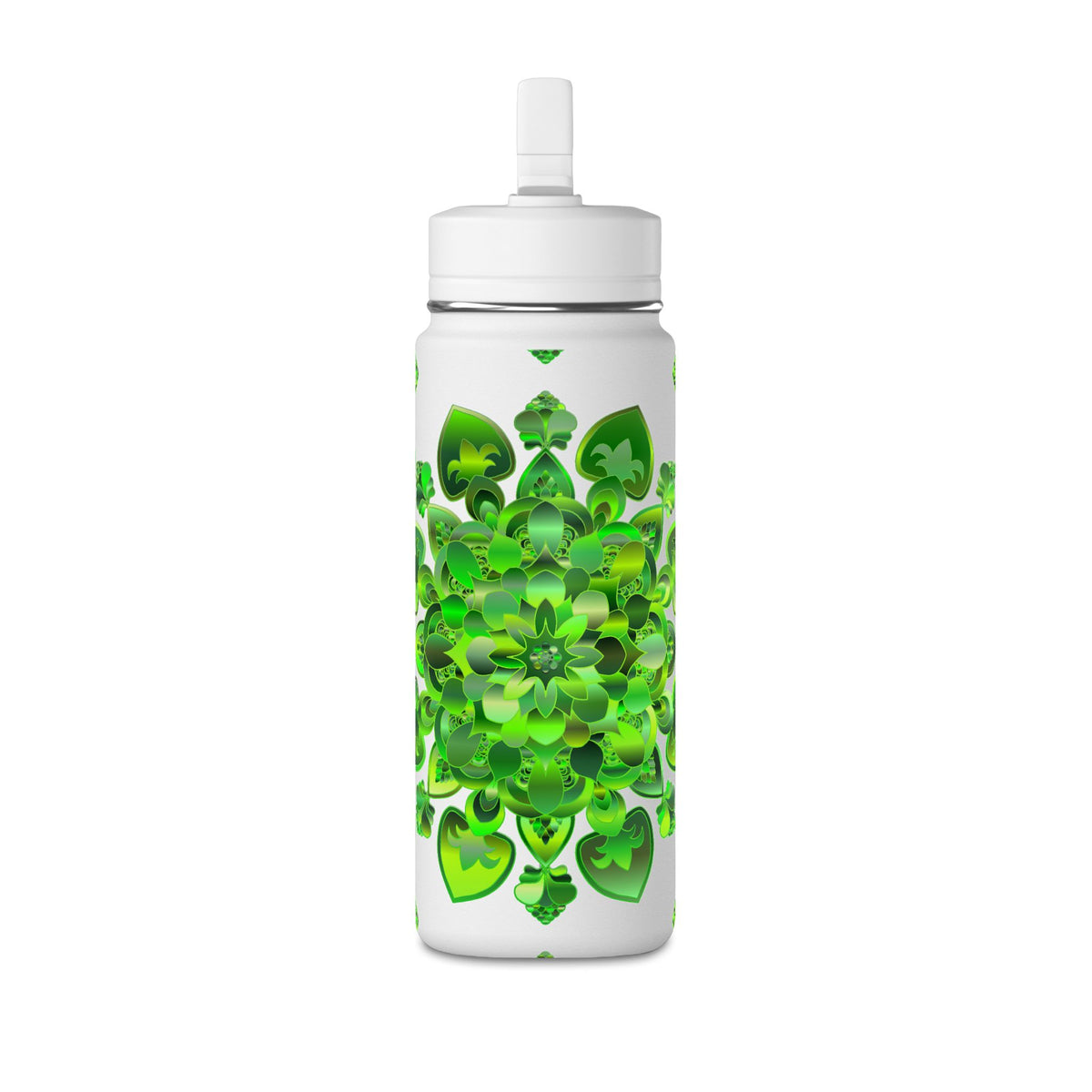 20oz Mini Water Bottle — Green Clover Kaleidoscope St. Patrick’s Day Bottle