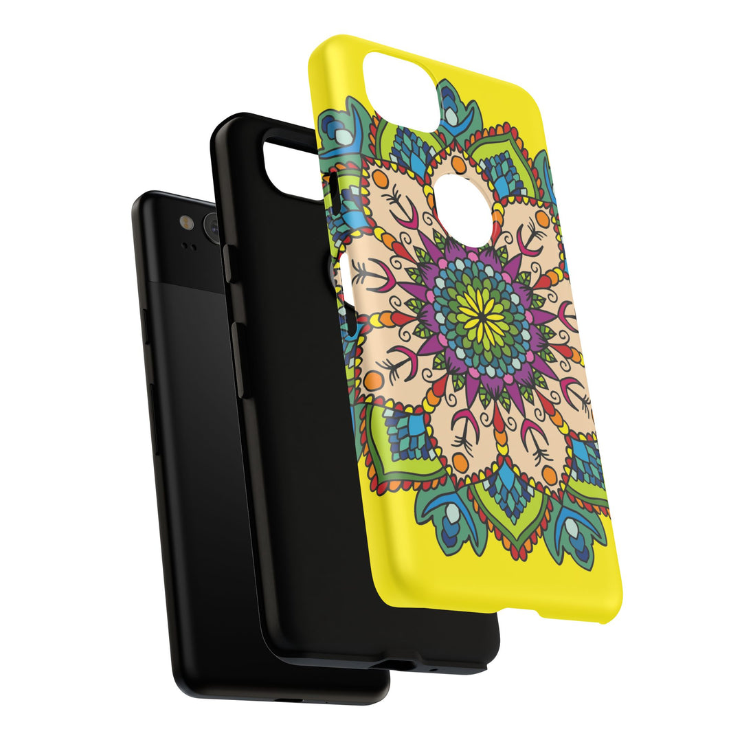 Intricate Floral Yellow Phone Case for Bold Protection and Style