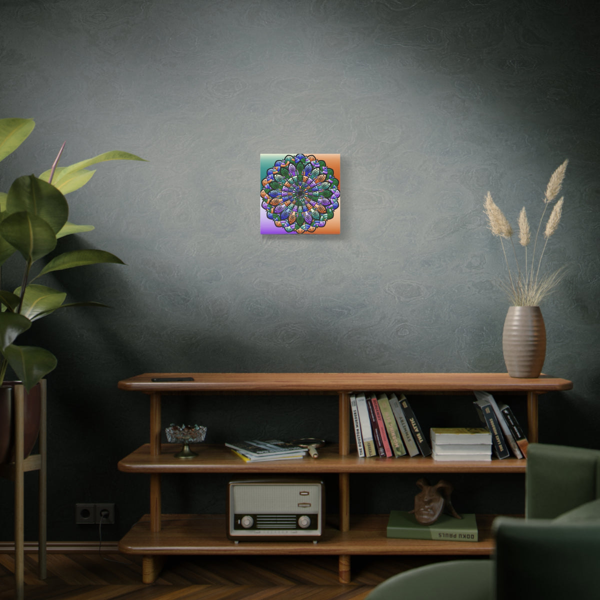 Colorful Mandala Wall Canvas — Stretched Matte Art