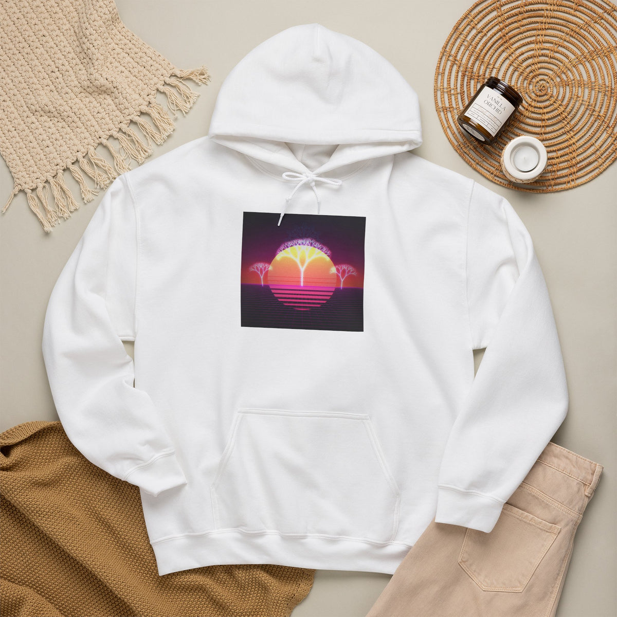 Felpa con cappuccio Retro Sunset Tree of Life