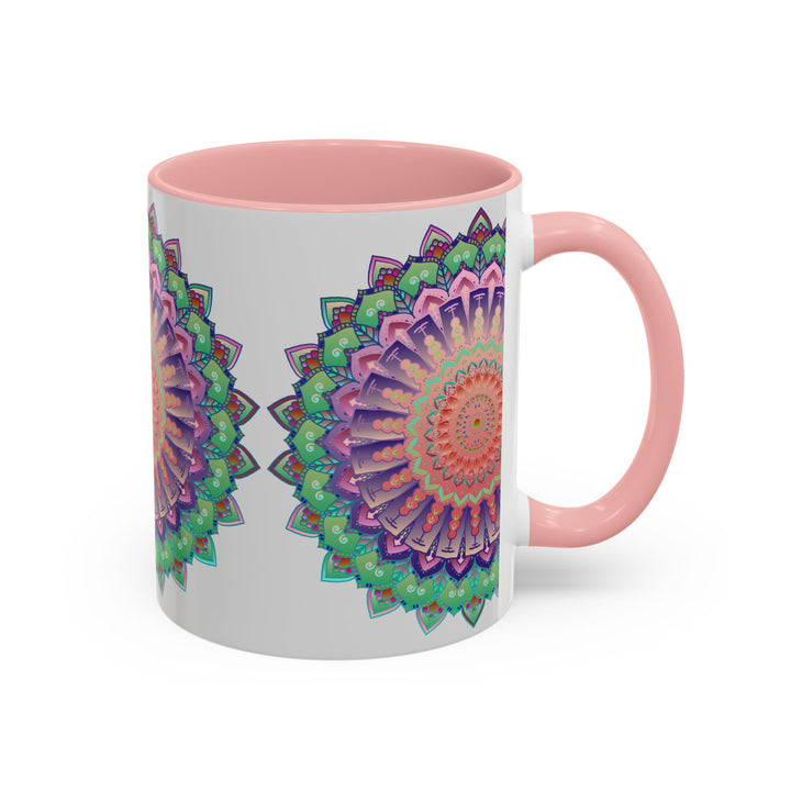 Mandala Art Mug - Colorful Floral Design with intricate patterns and vibrant colors, perfect for enjoying your favorite beverage in style