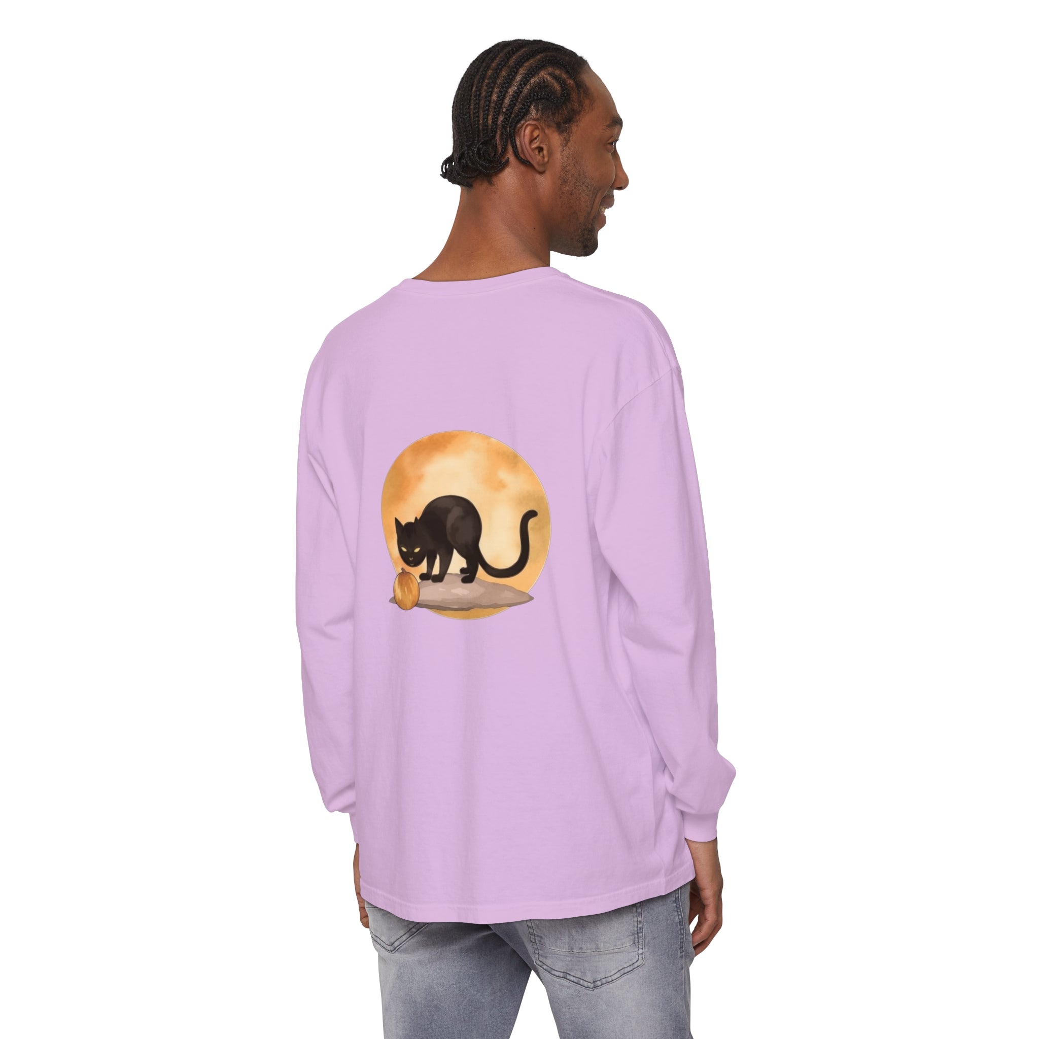 Kids' spooky black cat and moon Halloween t-shirt