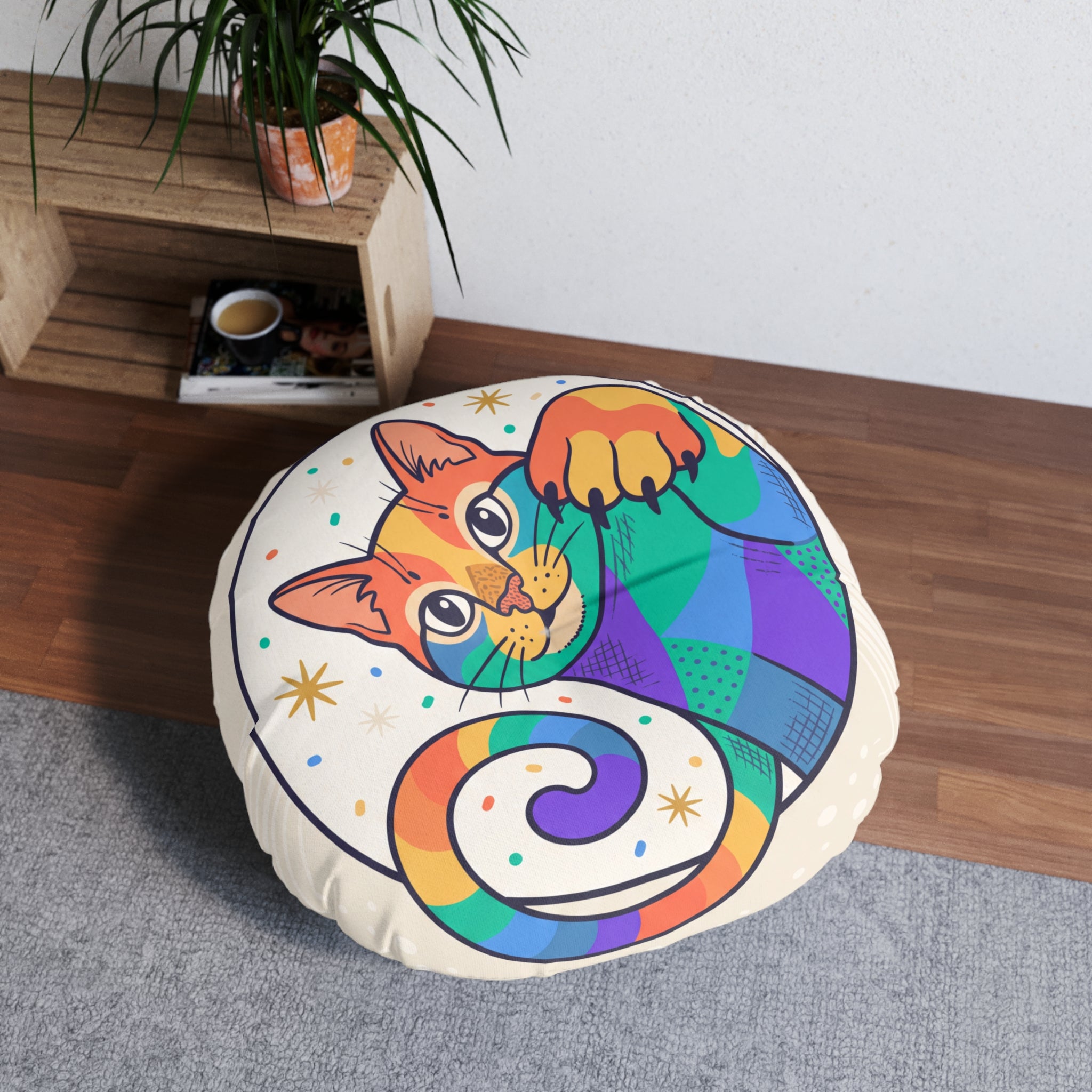 Sunrise Boho Cat Floor Pillow