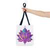 Beautiful Mandala Lotus Tote Bag with intricate design and vibrant colors