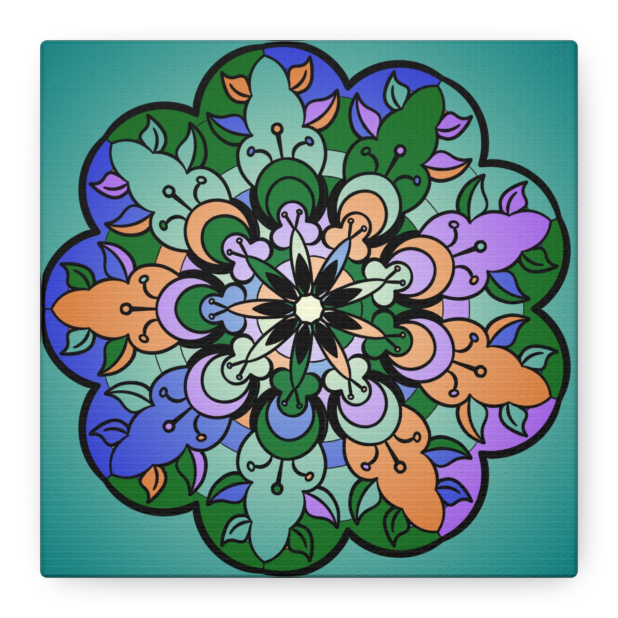 Floral Mandala Matte Canvas Wall Art