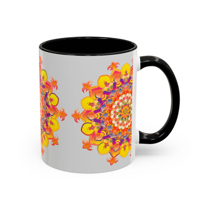 Beautiful vibrant mandala mug with colorful and intricate art design