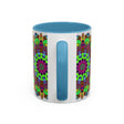 Beautiful mandala art mug adorned with a vibrant and intricate floral pattern
