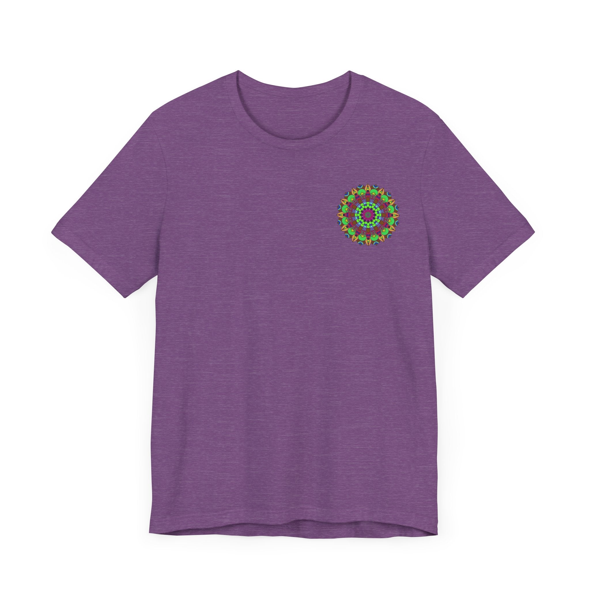 Vibrant mandala t-shirt with intricate design symbolizing peace and harmony