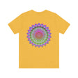 Colorful and intricate mandala design tee promoting spiritual peace and harmony