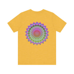 Colorful and intricate mandala design tee promoting spiritual peace and harmony