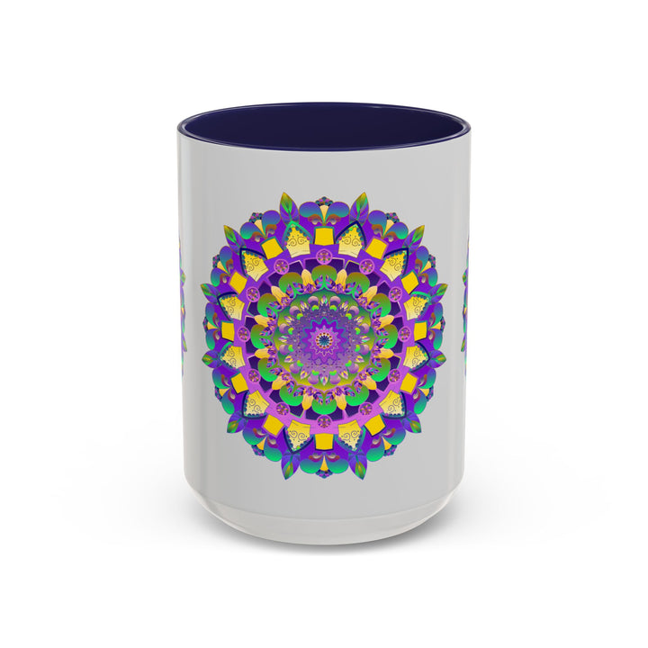 Colorful Artistic Mug featuring Purple and Yellow Mandala Print