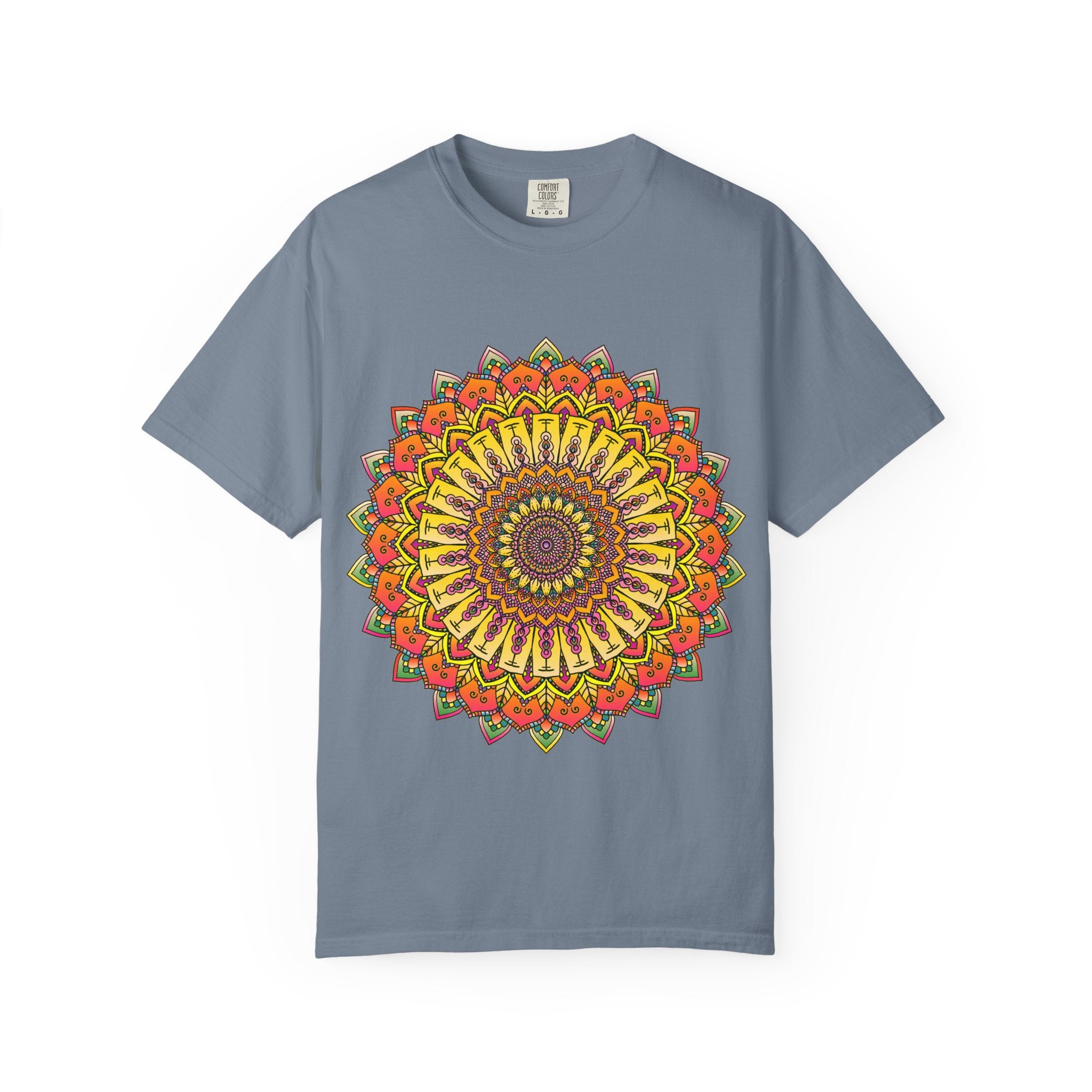 Sunburst Mandala T-Shirt — Vibrant Floral Boho Graphic Tee