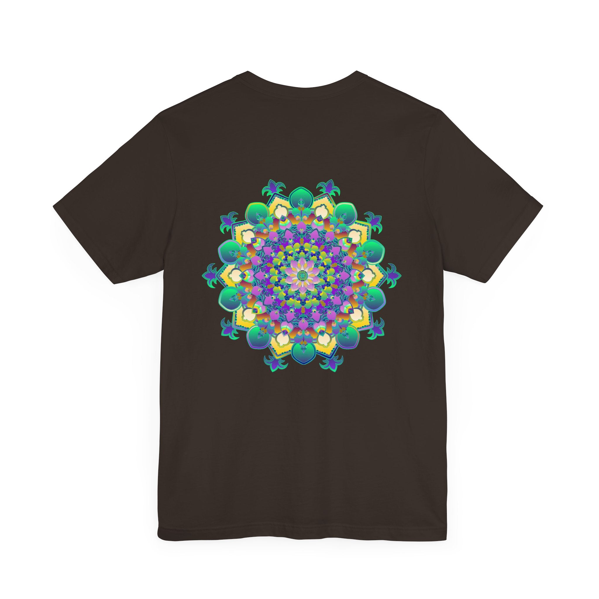 A beautifully designed vibrant mandala tee representing spiritual peace and harmony