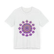 A close-up image of a black Intricate Floral Mandala Tee with intricate floral design and intricate detailing