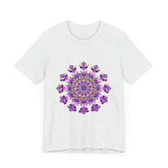 A close-up image of a black Intricate Floral Mandala Tee with intricate floral design and intricate detailing