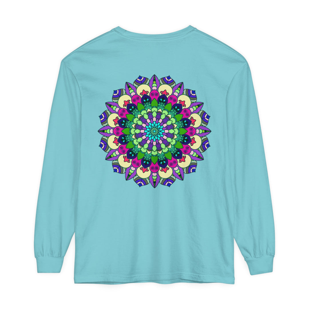 Colorful and intricate mandala design long sleeve unisex t-shirt for vibrant fashion statement