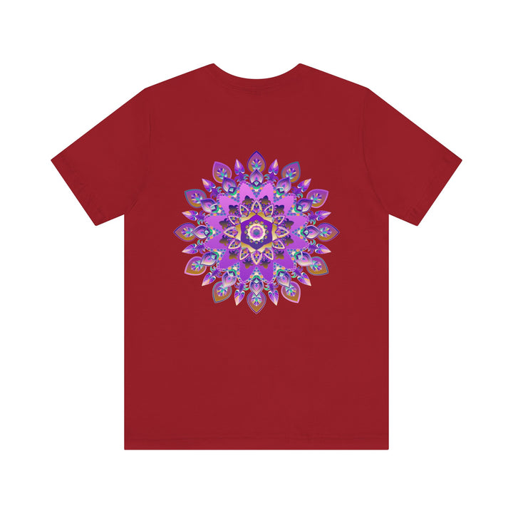 Vibrant and intricate purple mandala design t-shirt representing spiritual peace and harmony for a stylish and meaningful fashion statement