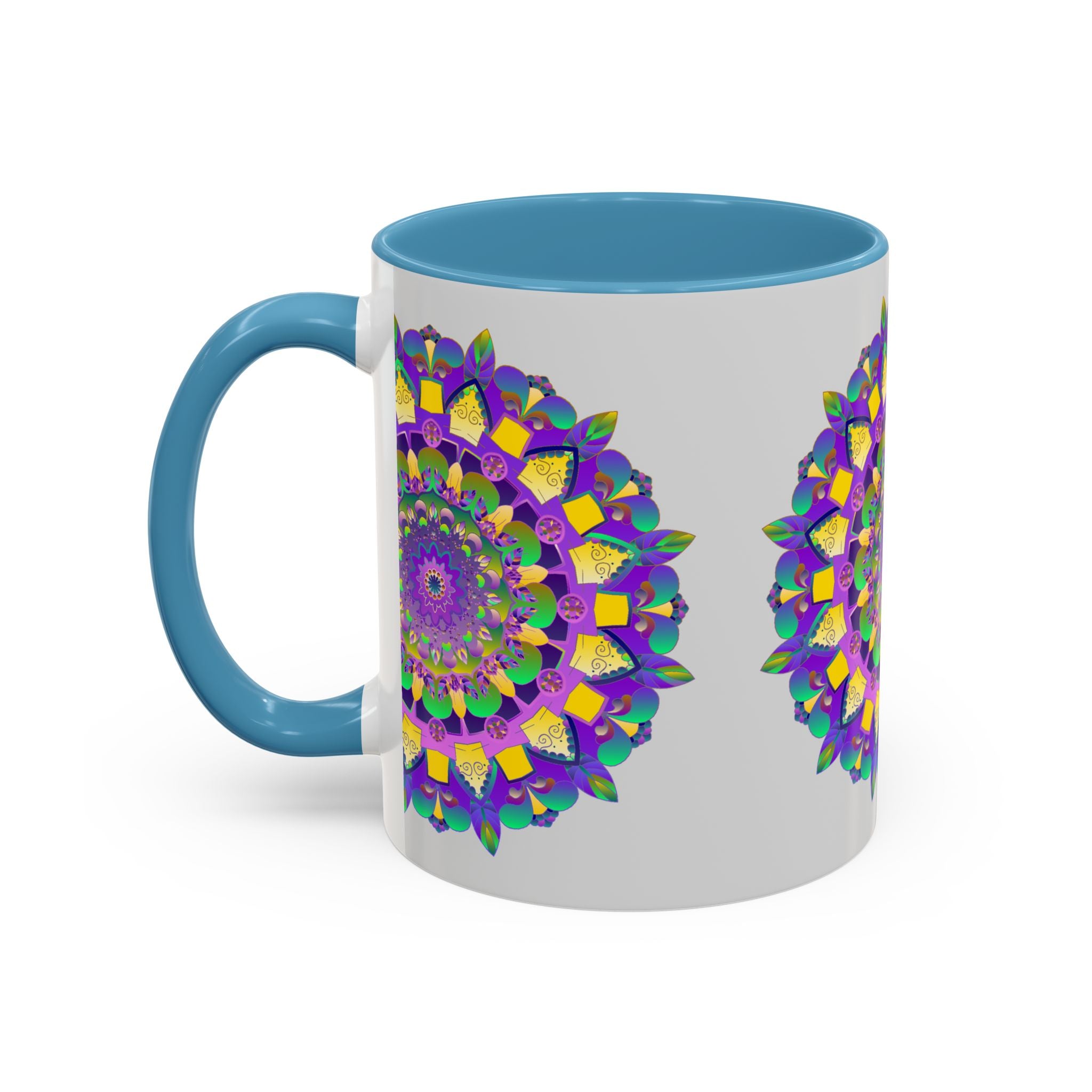 Eye-catching Purple and Yellow Mandala Design on Handcrafted Mug