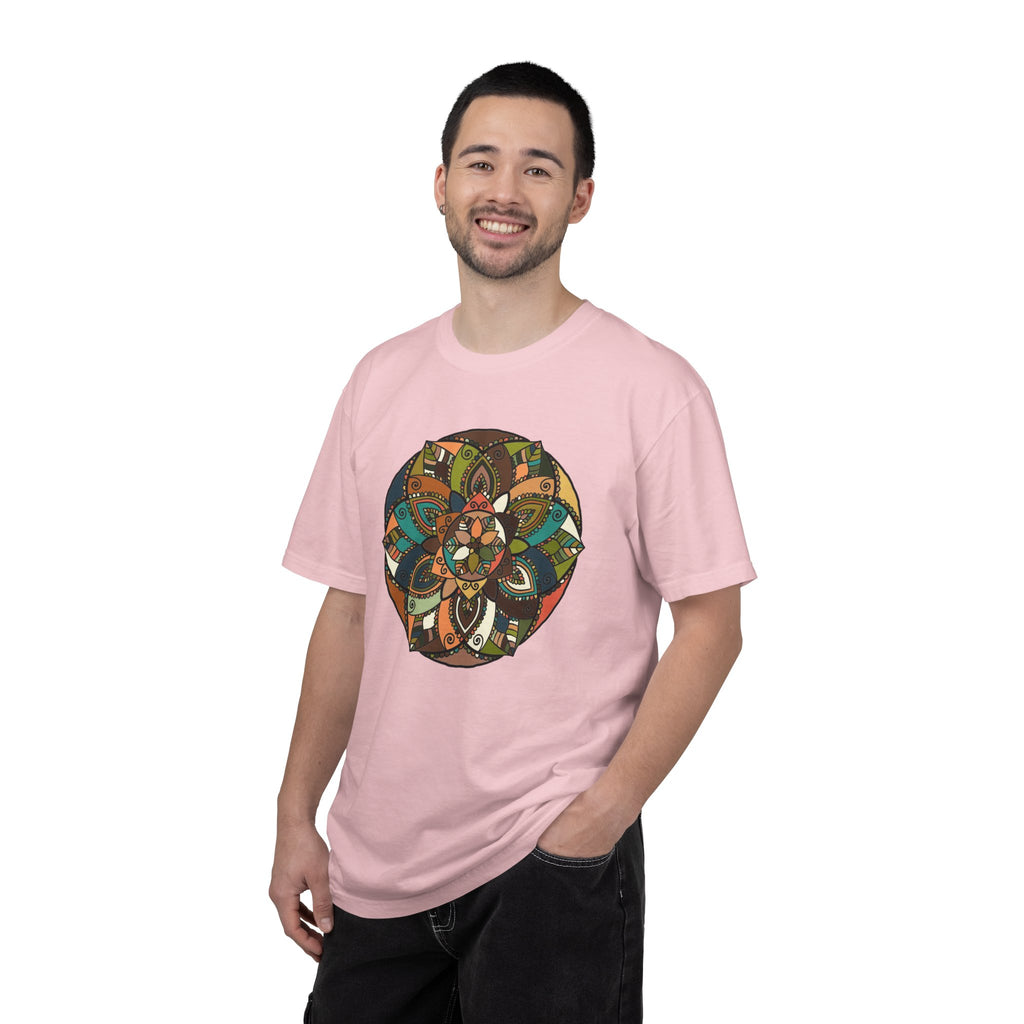 Mandala Earth Flora T-Shirt — Earthy Tones Geometric Art Tee