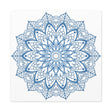 Handmade Mandala Art featuring a Steel Blue design on Matte Canvas, Stretched to 125 inches for elegant wall decor