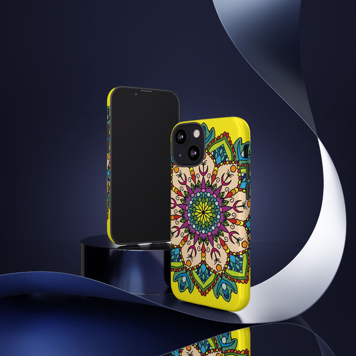 Intricate Floral Yellow Phone Case for Bold Protection and Style