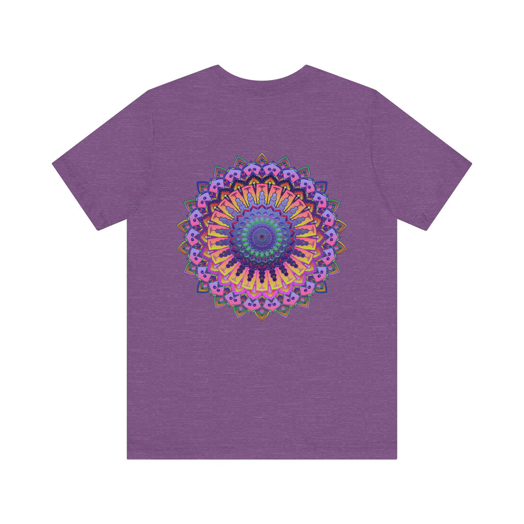 Vibrant Mandala T-Shirt with intricate design, promoting spiritual peace and harmony through colorful and eye-catching visuals