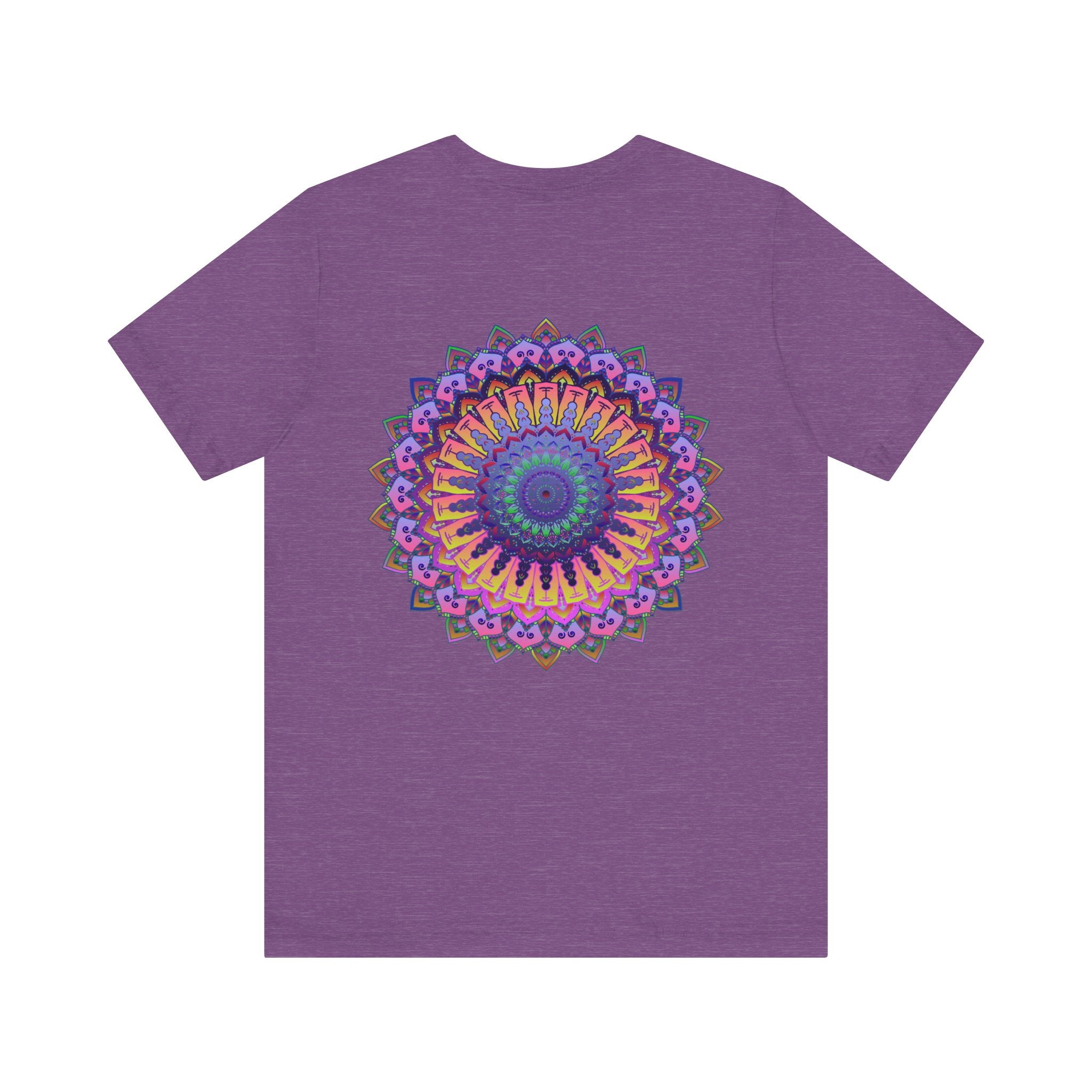 Vibrant Mandala T-Shirt with intricate design, promoting spiritual peace and harmony through colorful and eye-catching visuals