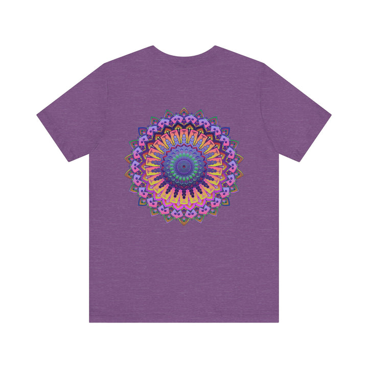 Vibrant Mandala T-Shirt with intricate design, promoting spiritual peace and harmony through colorful and eye-catching visuals