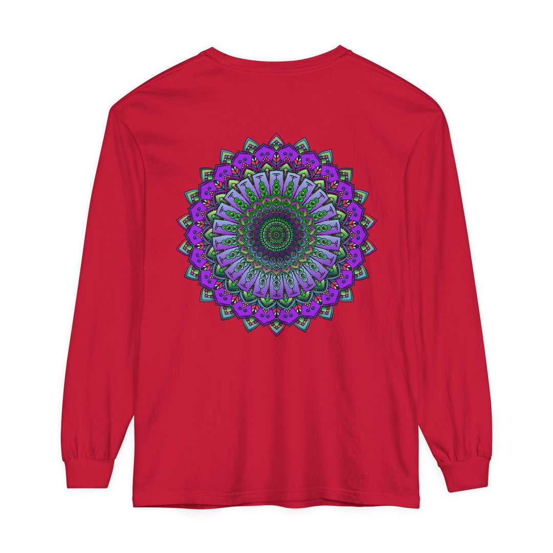 Intricate Mandala Unisex Long Sleeve T-Shirt with colorful and detailed design