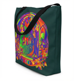 Mystical Nature Mandala Tote Bag in Rich Jewel Tones