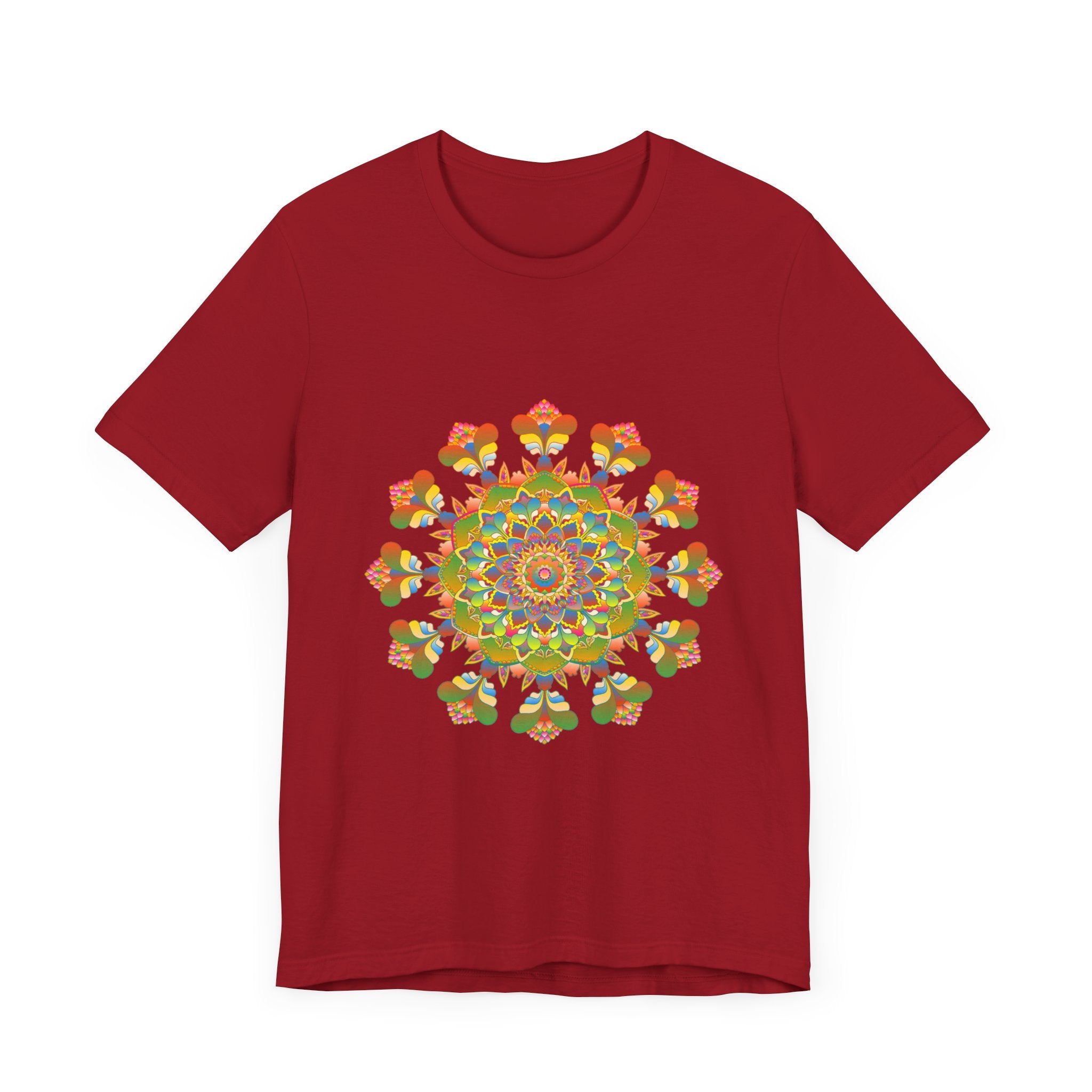 Vibrant Mandala Tee featuring colorful and intricate design with beautiful geometric patterns and bold, eye-catching hues