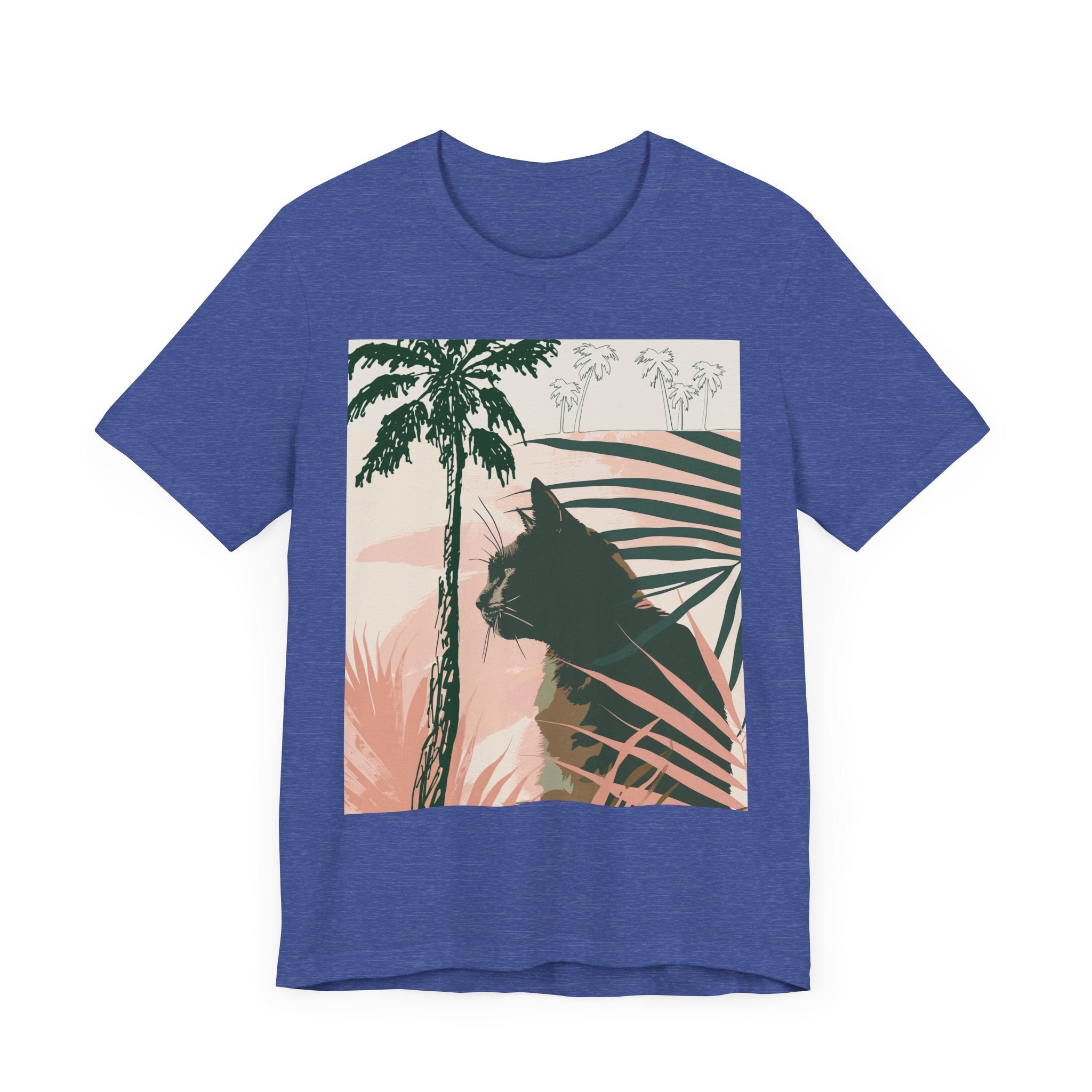 Black Cat Jungle Tee with vibrant green and black jungle print design